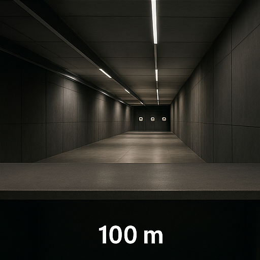 100-Meter-Stand (verkürzbar auf 50 m)